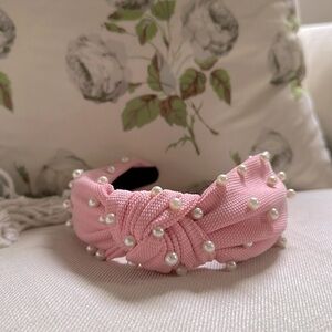 NWOT Pink pearl-accented headband